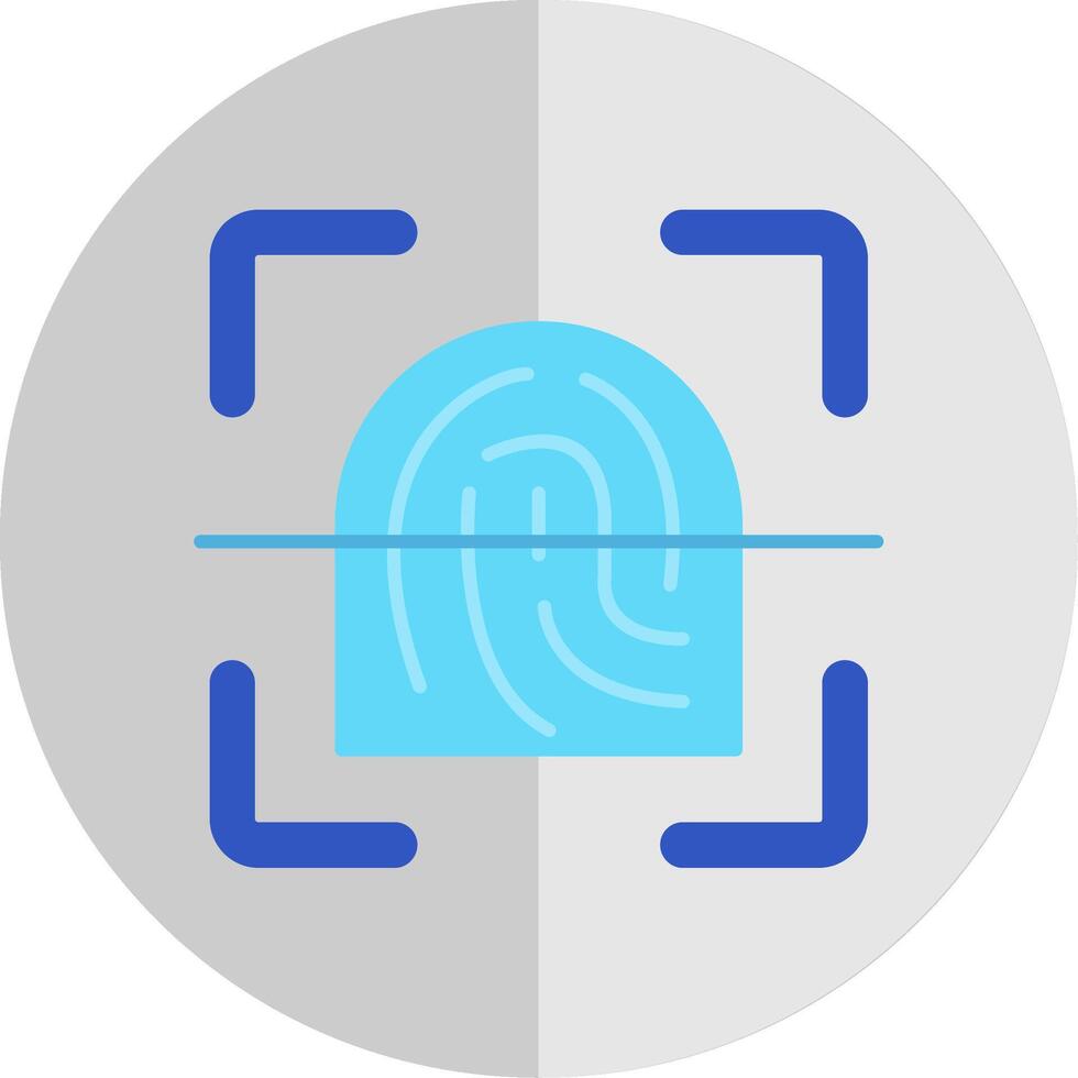 Finger print Flat Scale Icon vector