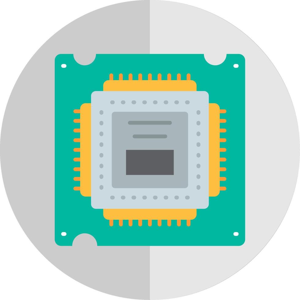 Processor Flat Scale Icon vector