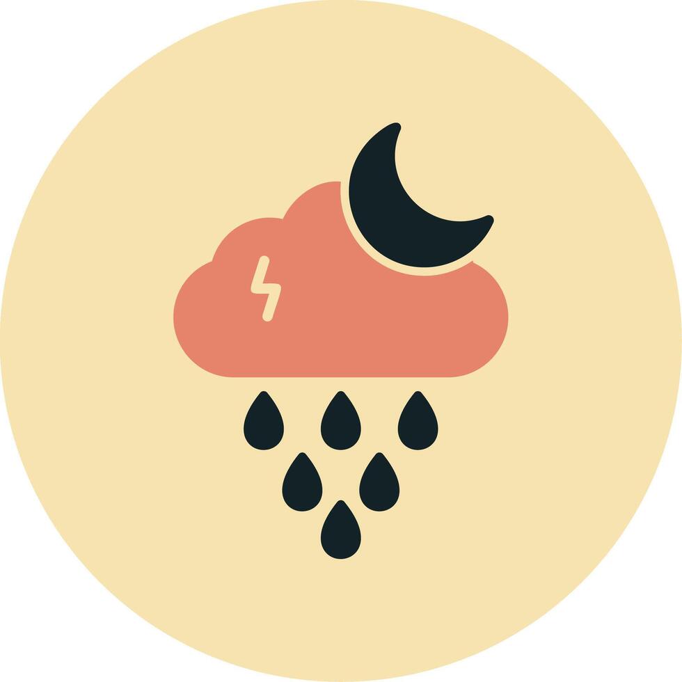 Night Rain Vector Icon