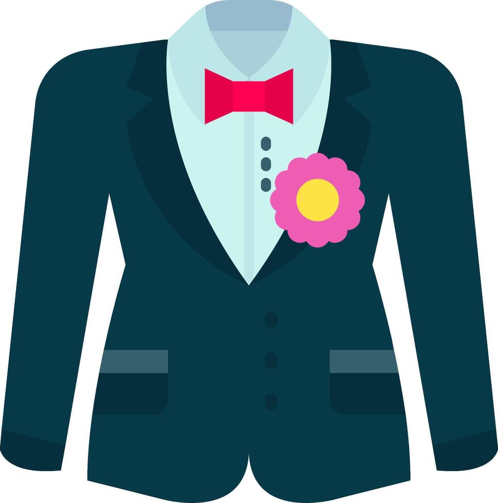 Groom suit Flat Scale Icon vector