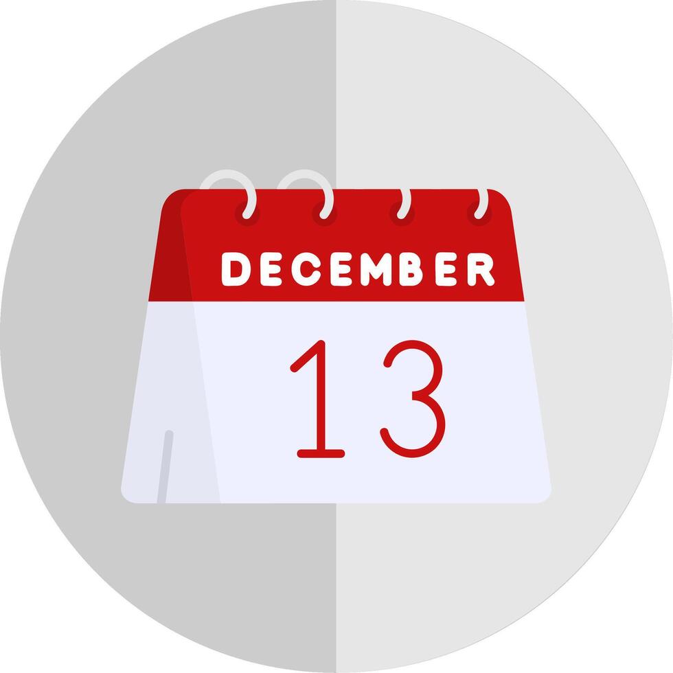 13 de diciembre plano escala icono vector