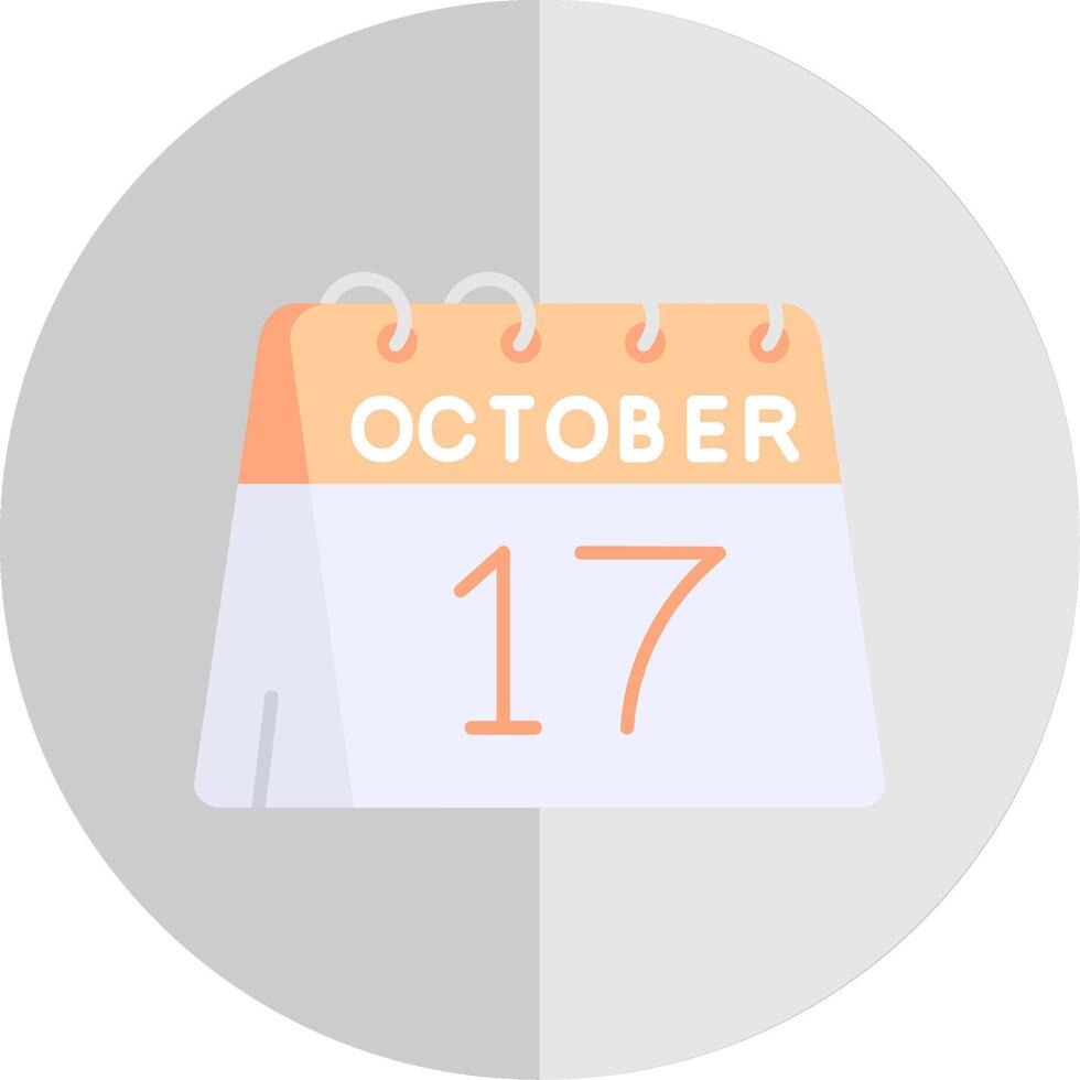 17th of October Flat Scale Icon vector
