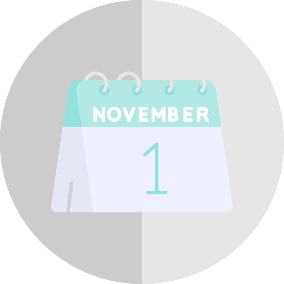 1st of November Flat Scale Icon vector