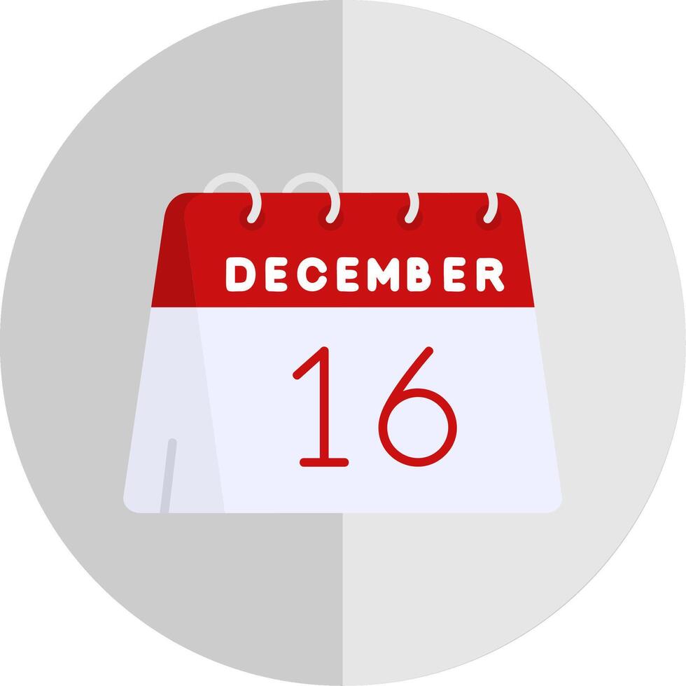 16 de diciembre plano escala icono vector