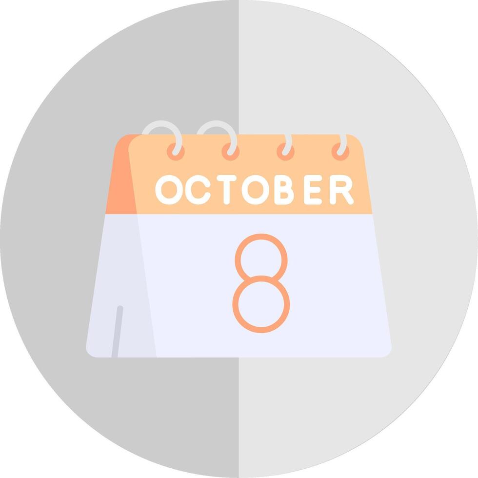 8th of October Flat Scale Icon vector