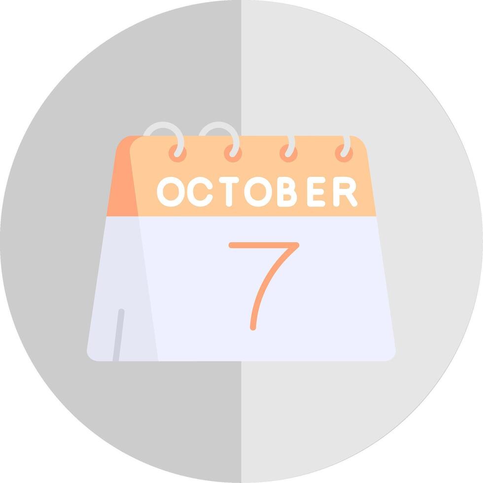 7mo de octubre plano escala icono vector