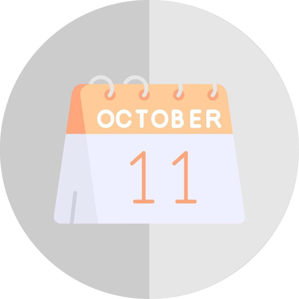 11 de octubre plano escala icono vector