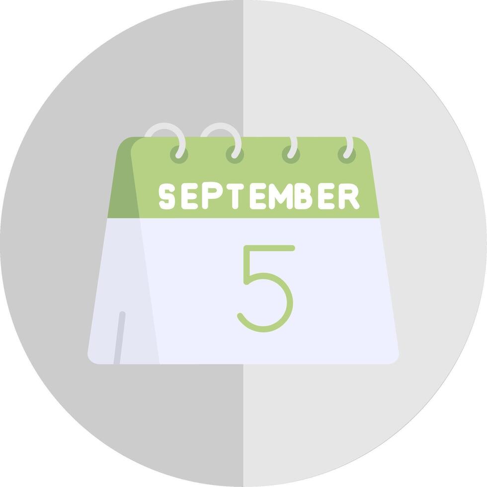 5th of September Flat Scale Icon vector