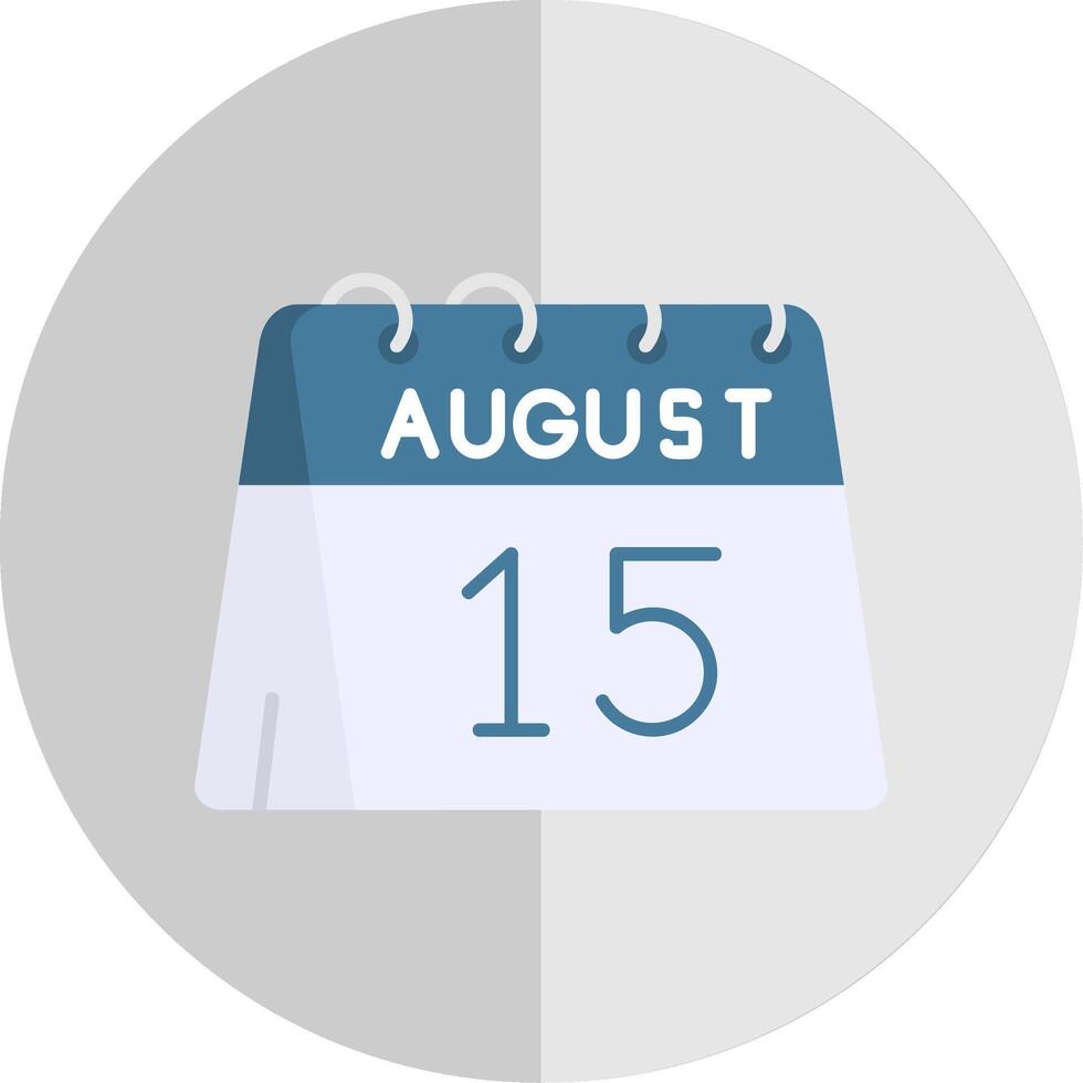 15th of August Flat Scale Icon vector