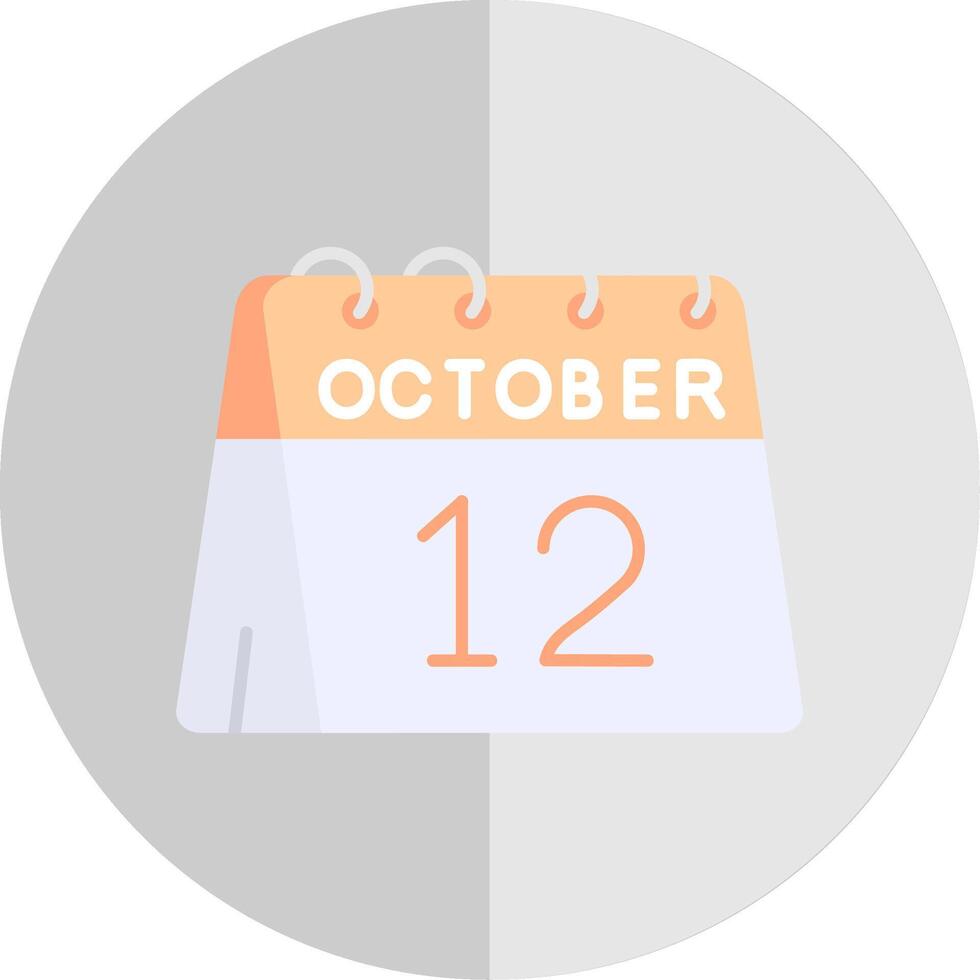 12th of October Flat Scale Icon vector