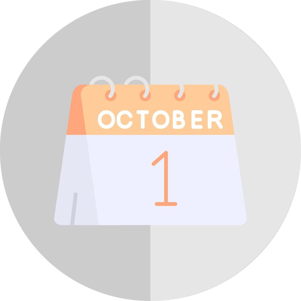 1st of October Flat Scale Icon vector