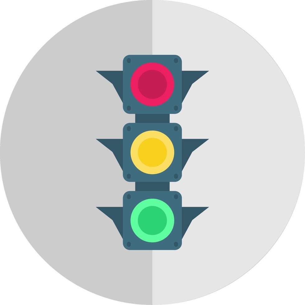 Traffic light Flat Scale Icon vector