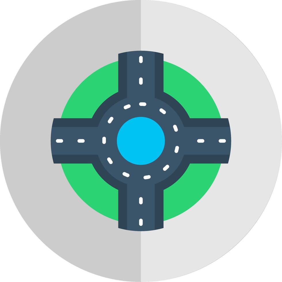 Roundabout Flat Scale Icon vector