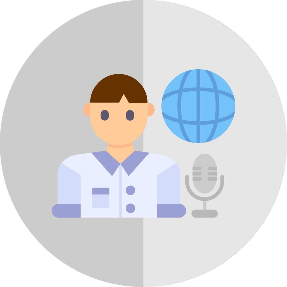 Broadcaster Flat Scale Icon vector