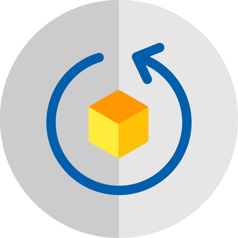 Rotate object Flat Scale Icon vector