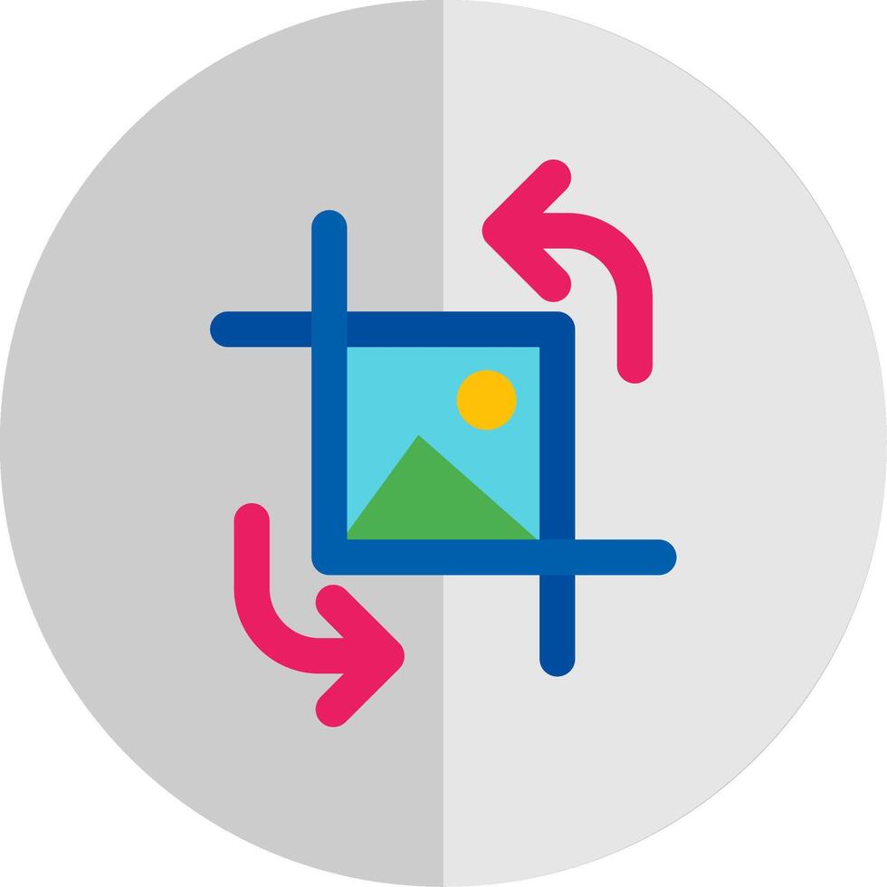 Crop and rotate Flat Scale Icon vector