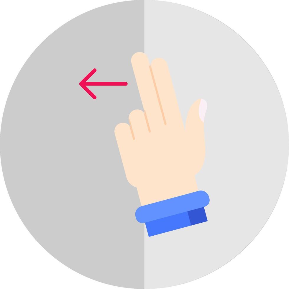 Two Fingers Left Flat Scale Icon vector