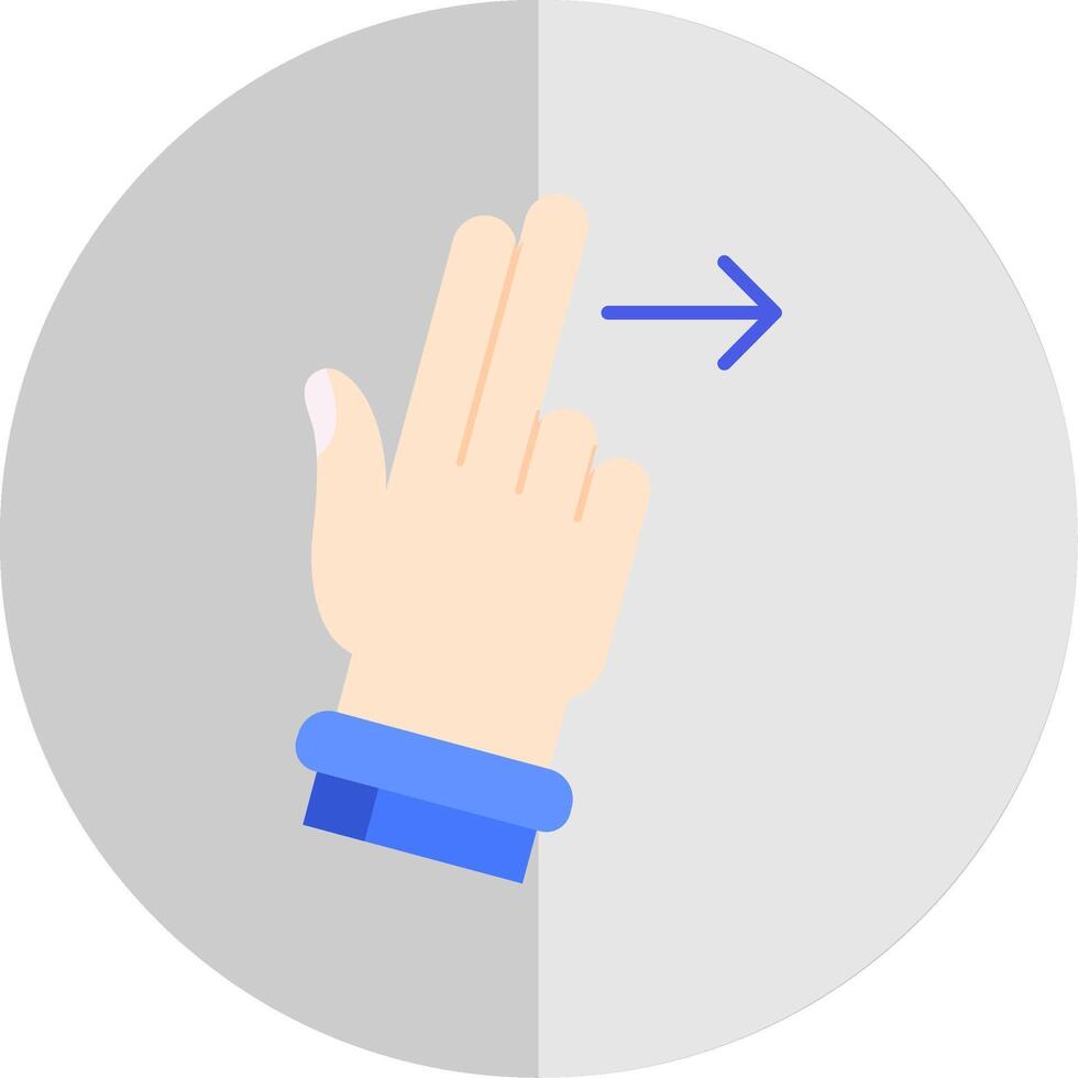 Two Fingers Right Flat Scale Icon vector