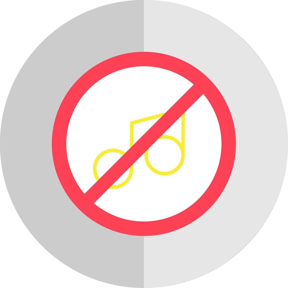 No music Flat Scale Icon vector