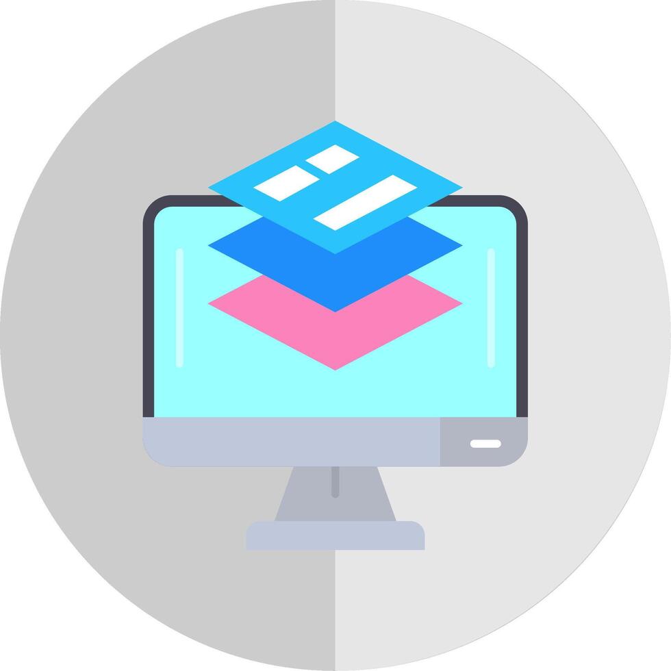 Layer Flat Scale Icon vector