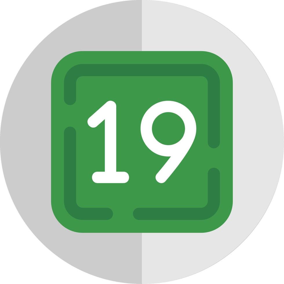 Nineteen Flat Scale Icon vector