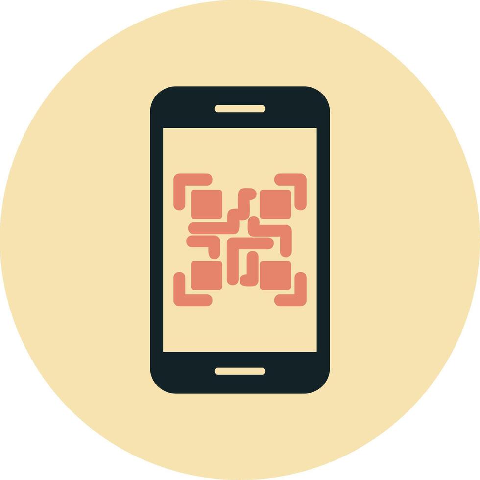 teléfono inteligente qr código vector icono