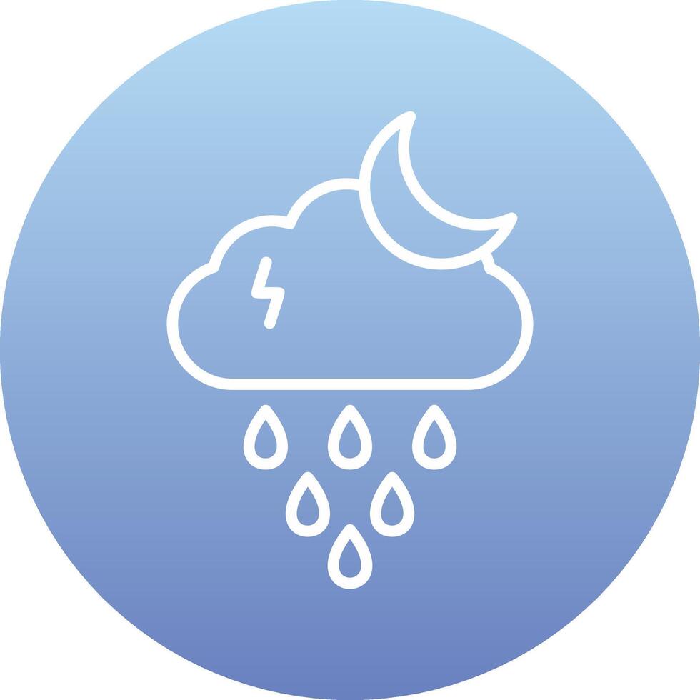 Night Rain Vector Icon