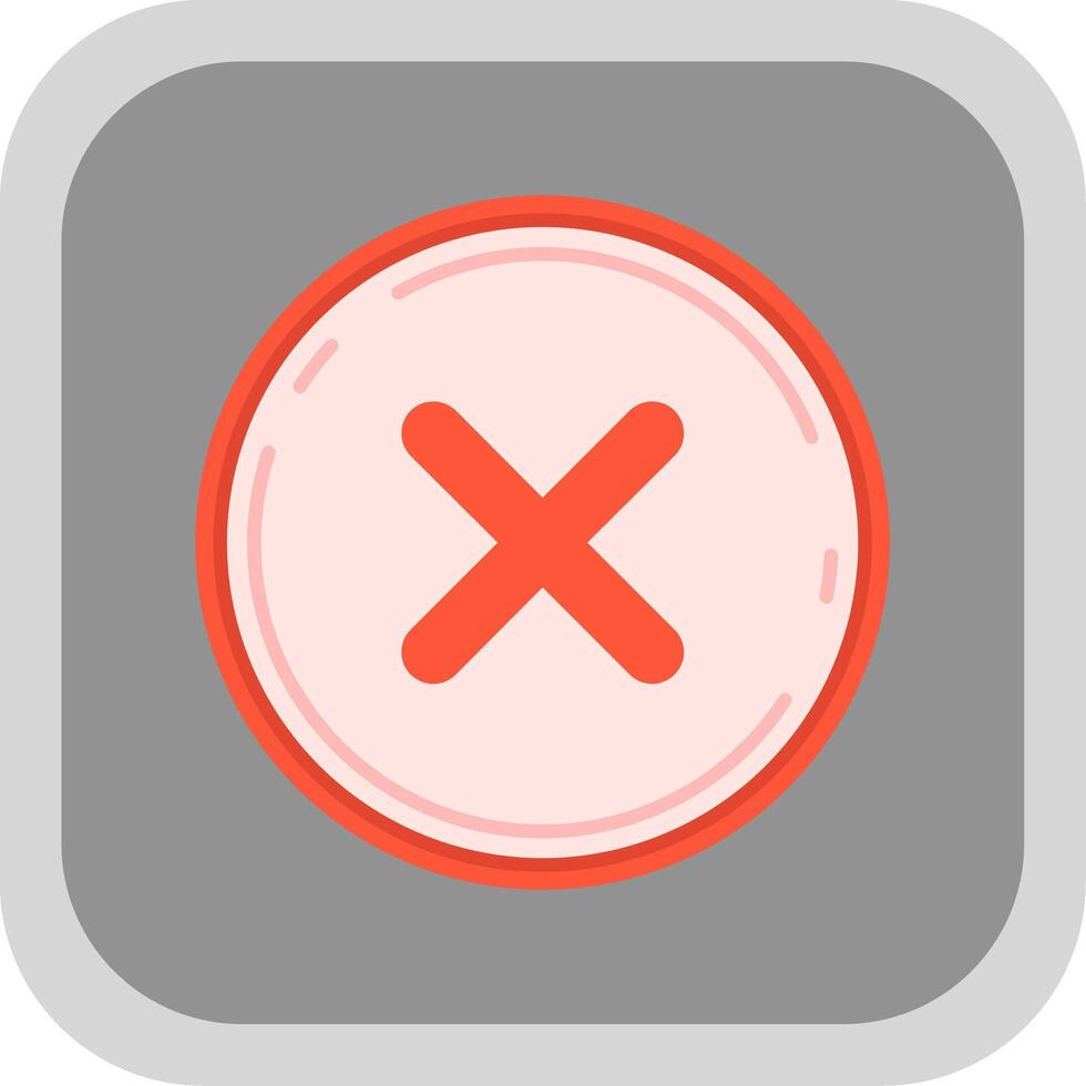 Cancel Flat Round Corner Icon vector