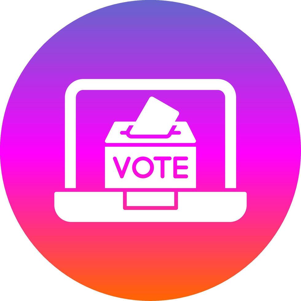 en línea votación glifo degradado circulo icono vector