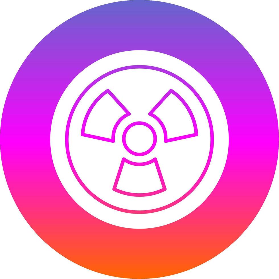 Nuclear Glyph Gradient Circle Icon vector