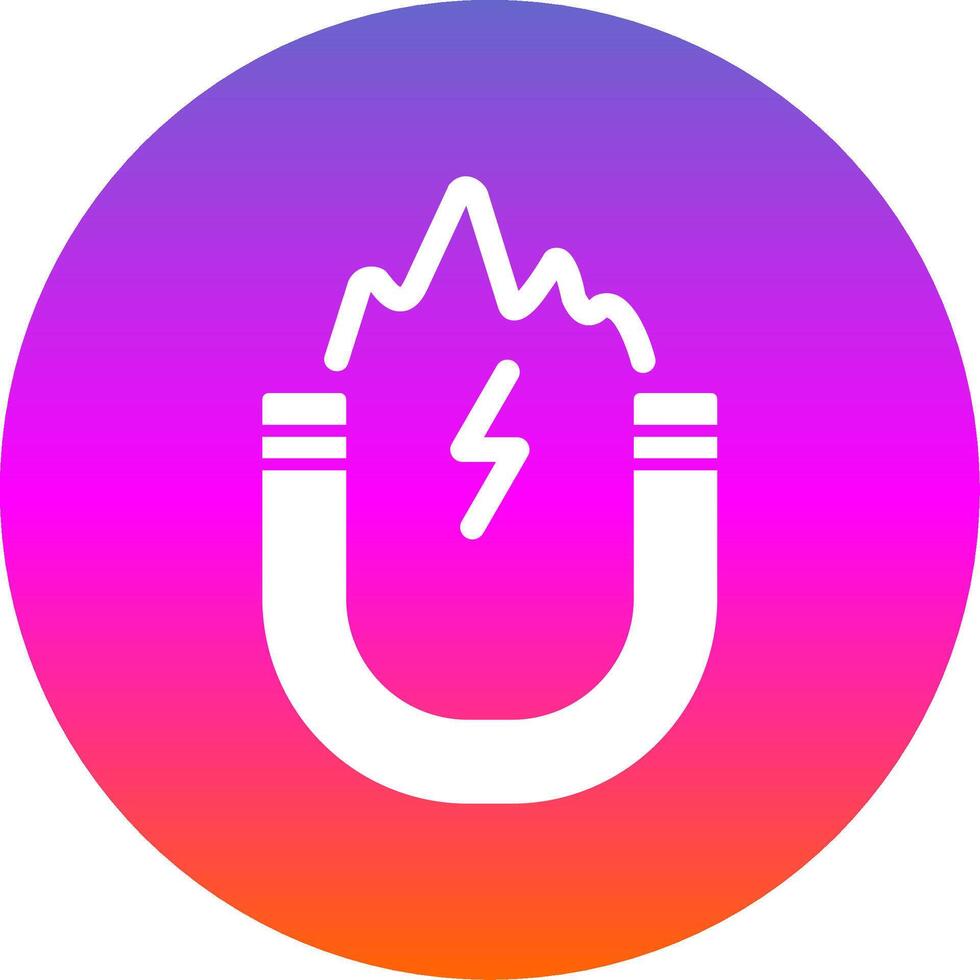 Electromagnetic Glyph Gradient Circle Icon vector