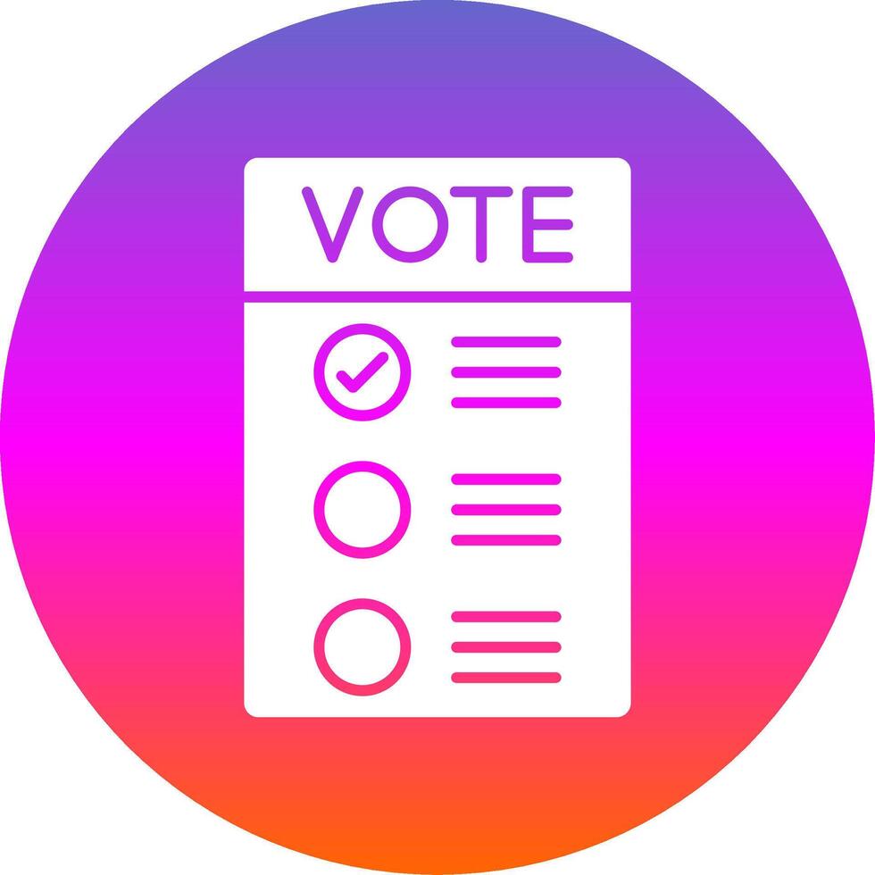 Number of vote Glyph Gradient Circle Icon vector