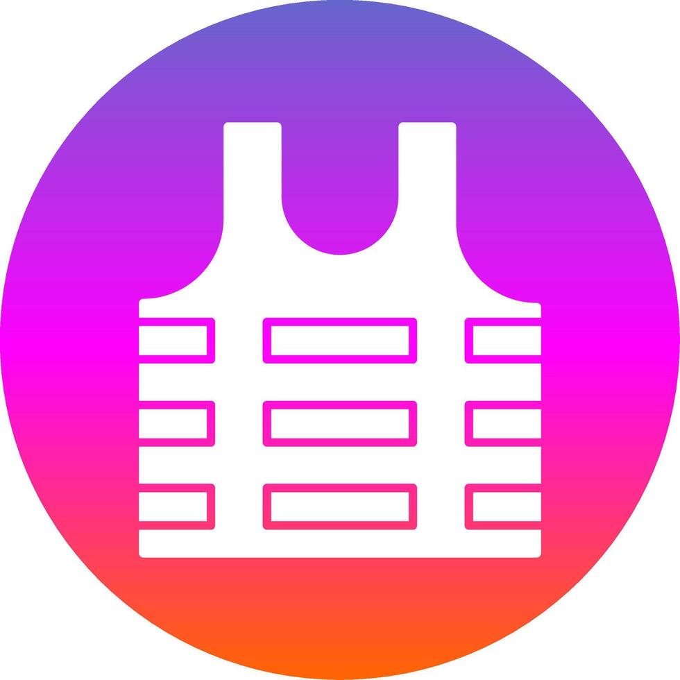 Bullet Proof Vest Glyph Gradient Circle Icon vector