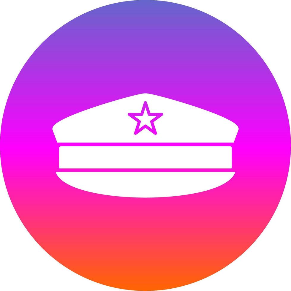 militar sombrero glifo degradado circulo icono vector