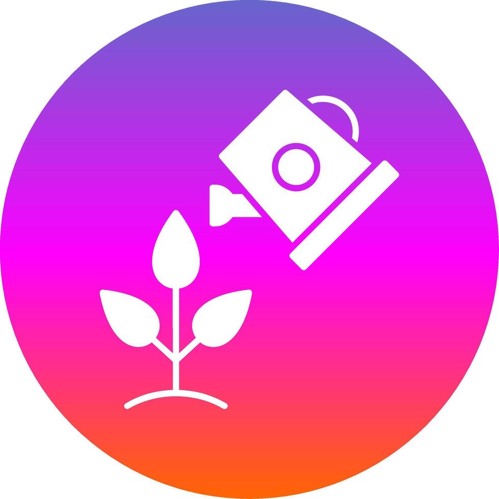 Watering Plants Glyph Gradient Circle Icon vector