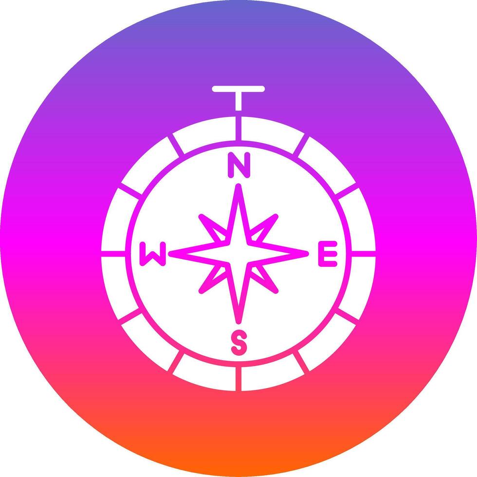 Compass Glyph Gradient Circle Icon vector