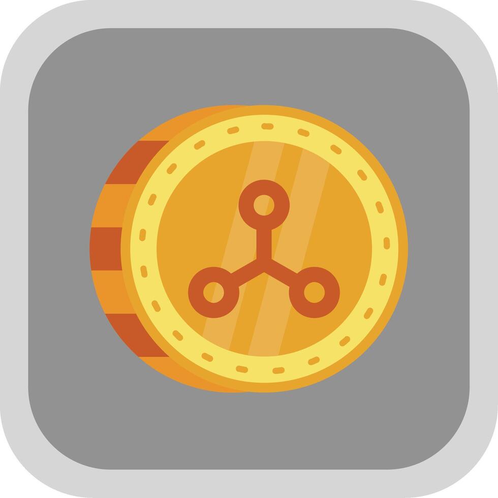 Rippie Flat Round Corner Icon vector