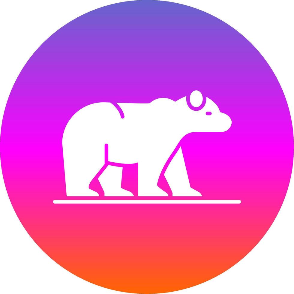 Polar Bear Glyph Gradient Circle Icon vector