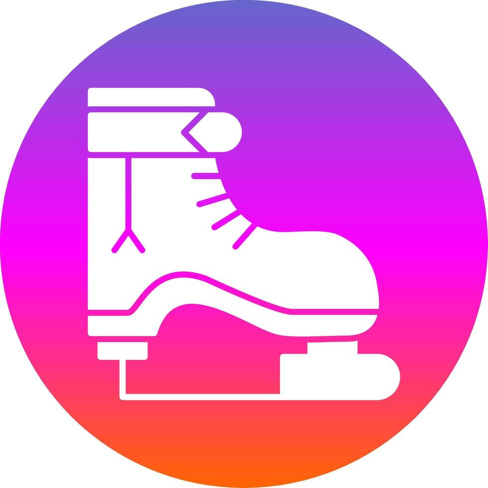 Ice Skate Glyph Gradient Circle Icon vector