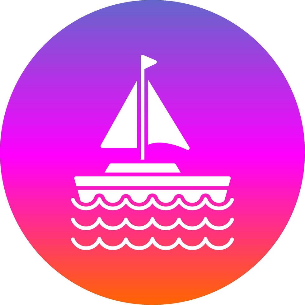 Sail Boat Glyph Gradient Circle Icon vector