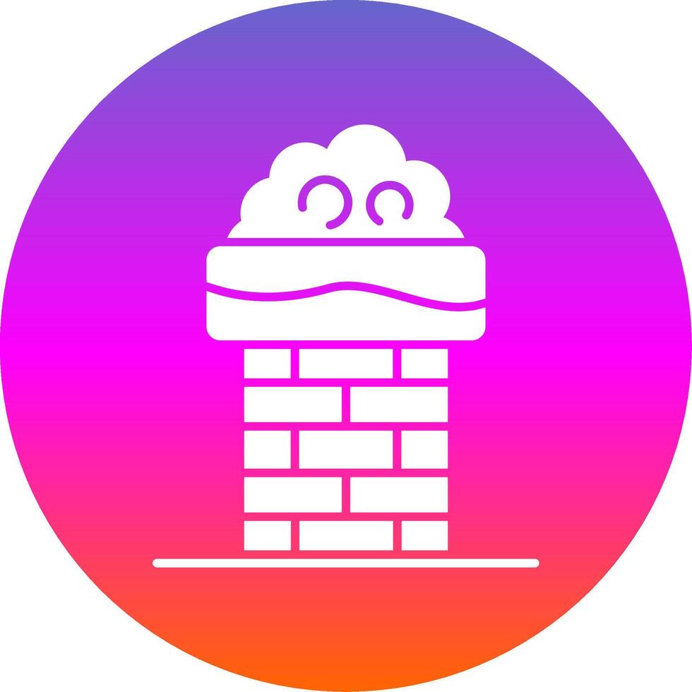 Chimney Top Glyph Gradient Circle Icon vector