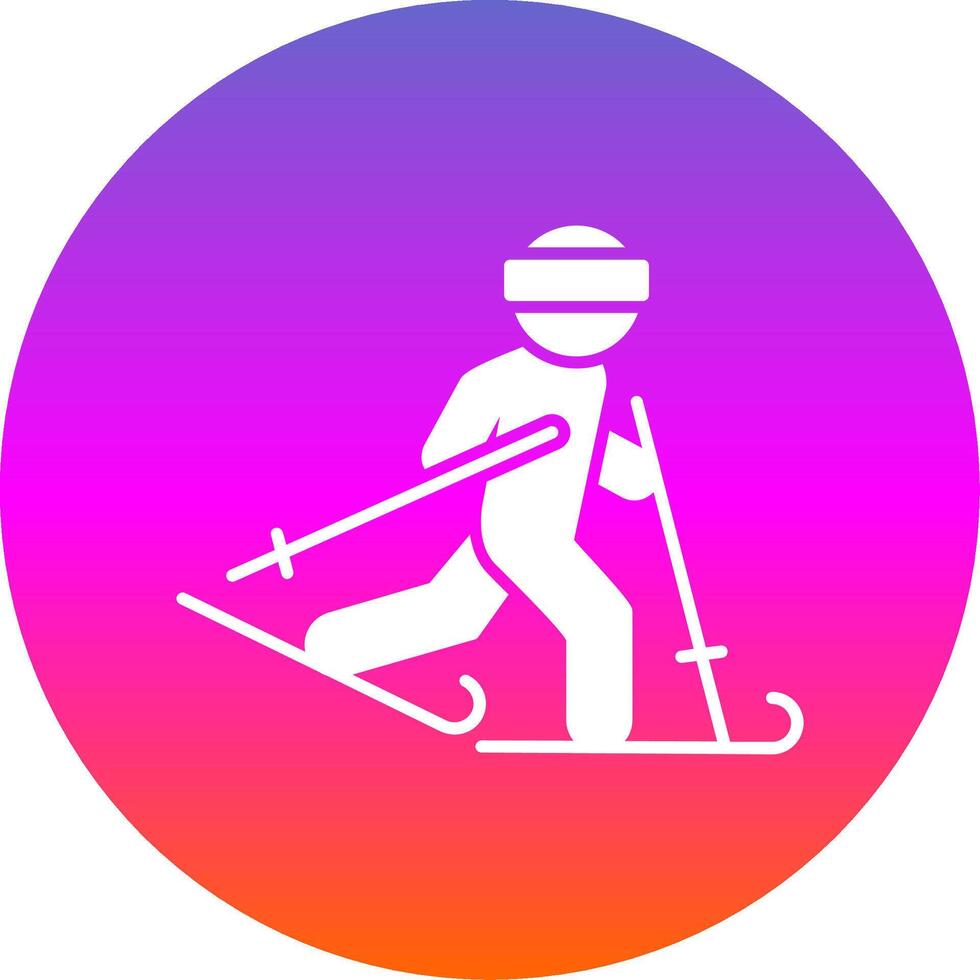 Ski Glyph Gradient Circle Icon vector