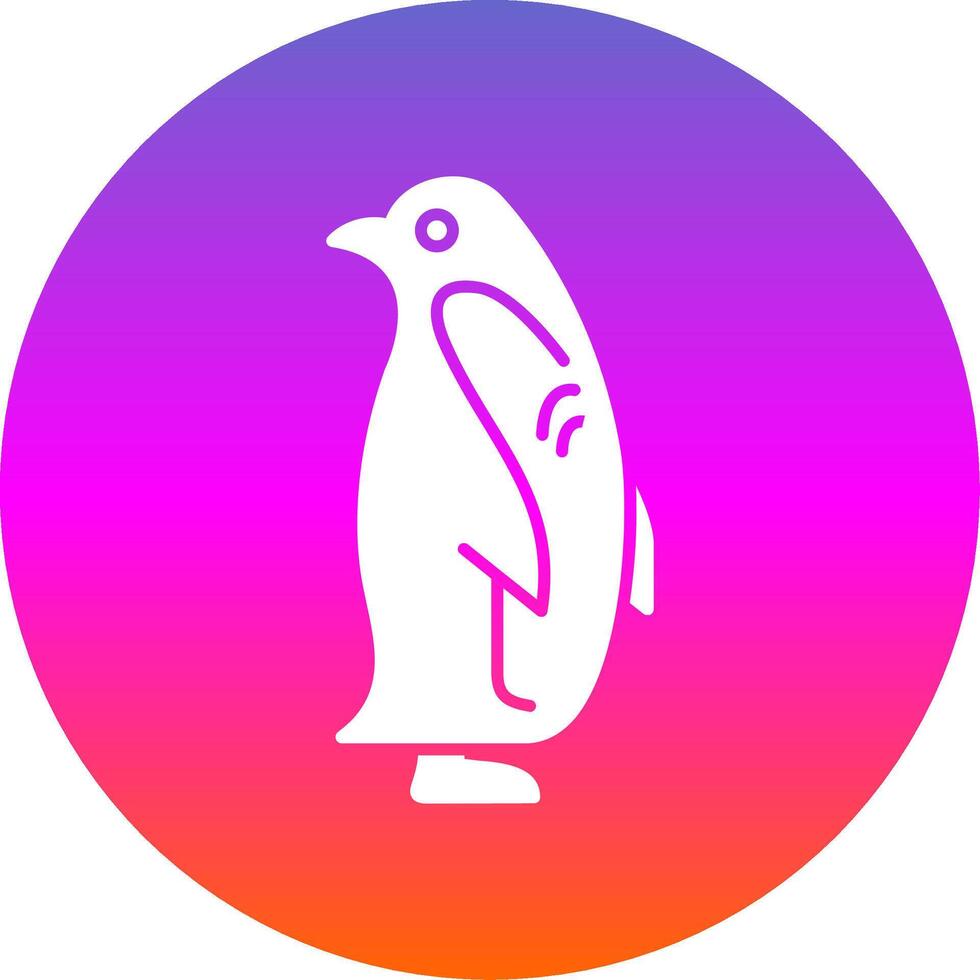 Penguin Glyph Gradient Circle Icon vector