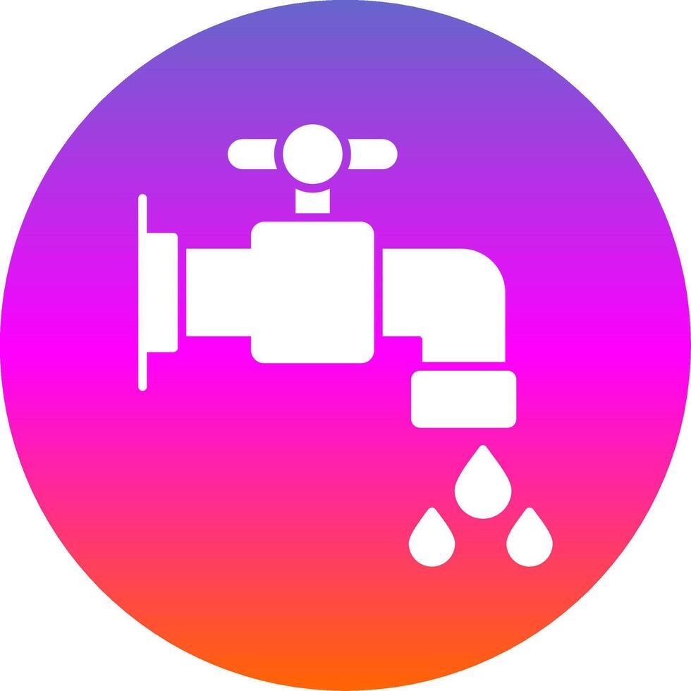 Water Tap Glyph Gradient Circle Icon vector