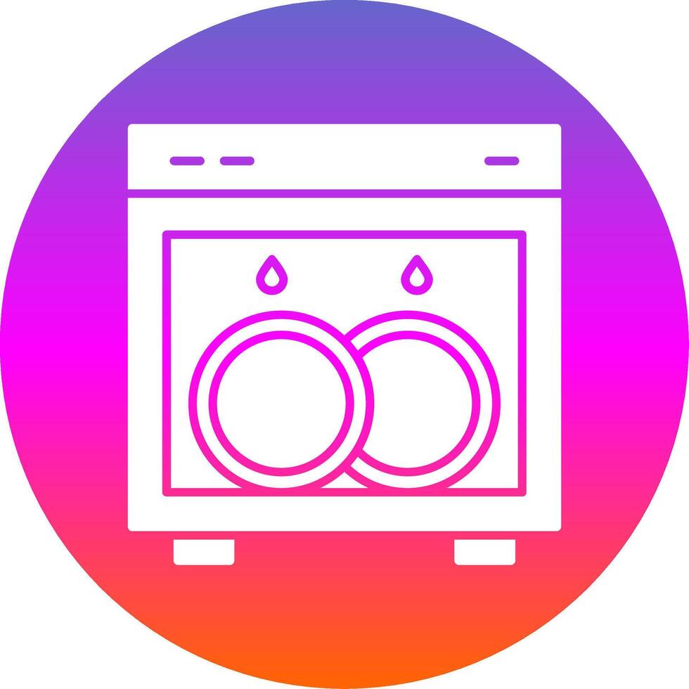 Dish Washing Glyph Gradient Circle Icon vector