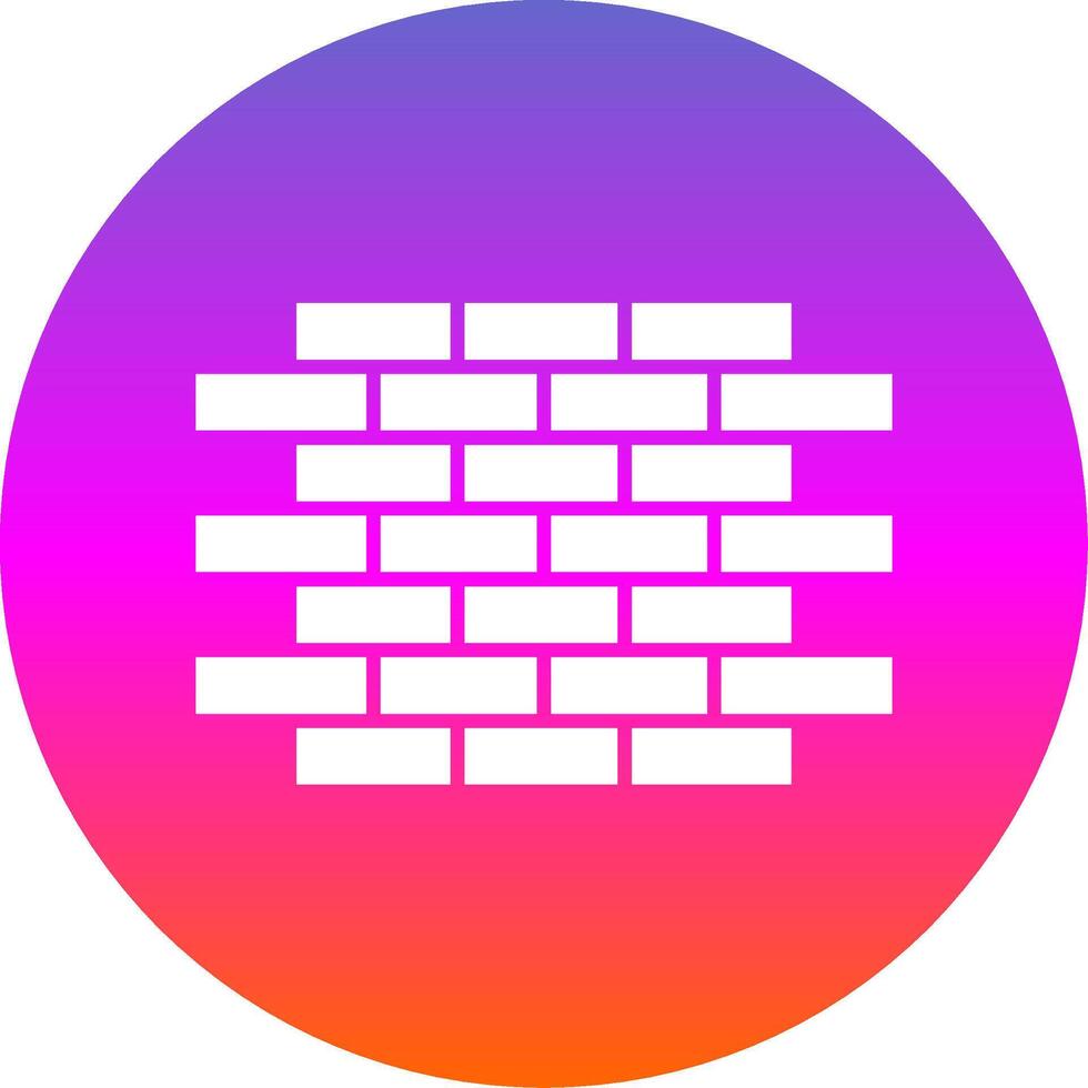 Brick Wall Glyph Gradient Circle Icon vector