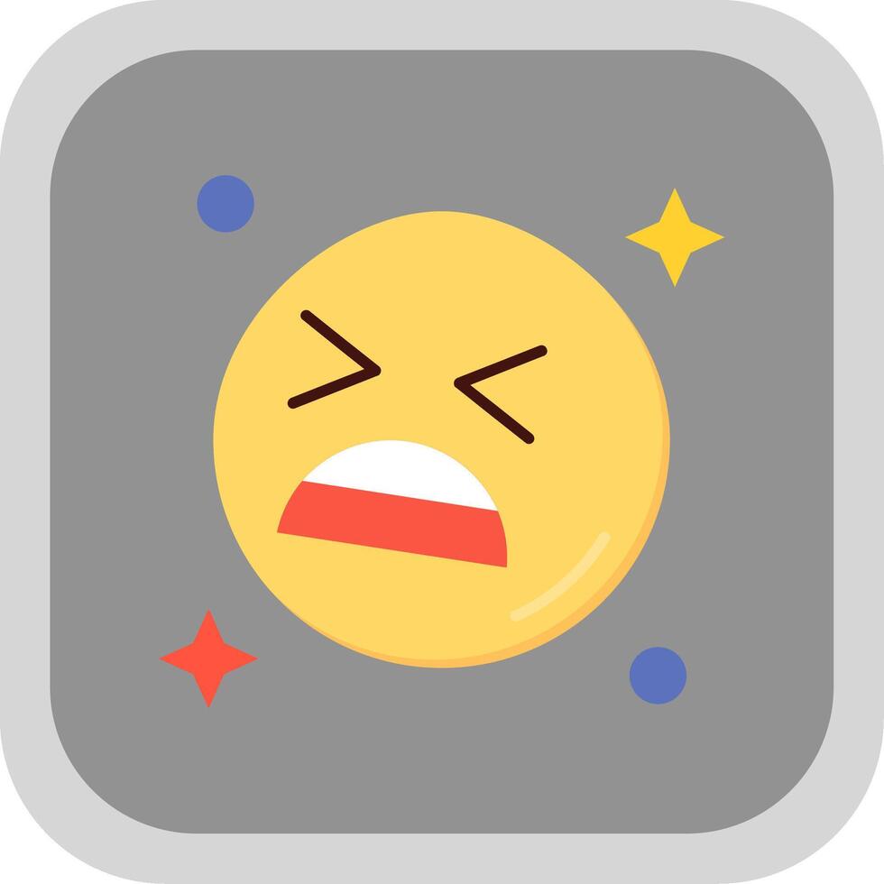 Anguish Flat Round Corner Icon vector