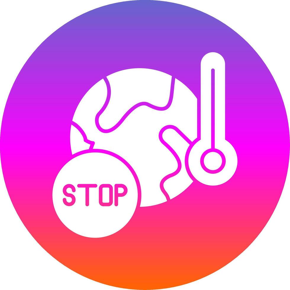 Stop Global Warming Glyph Gradient Circle Icon vector