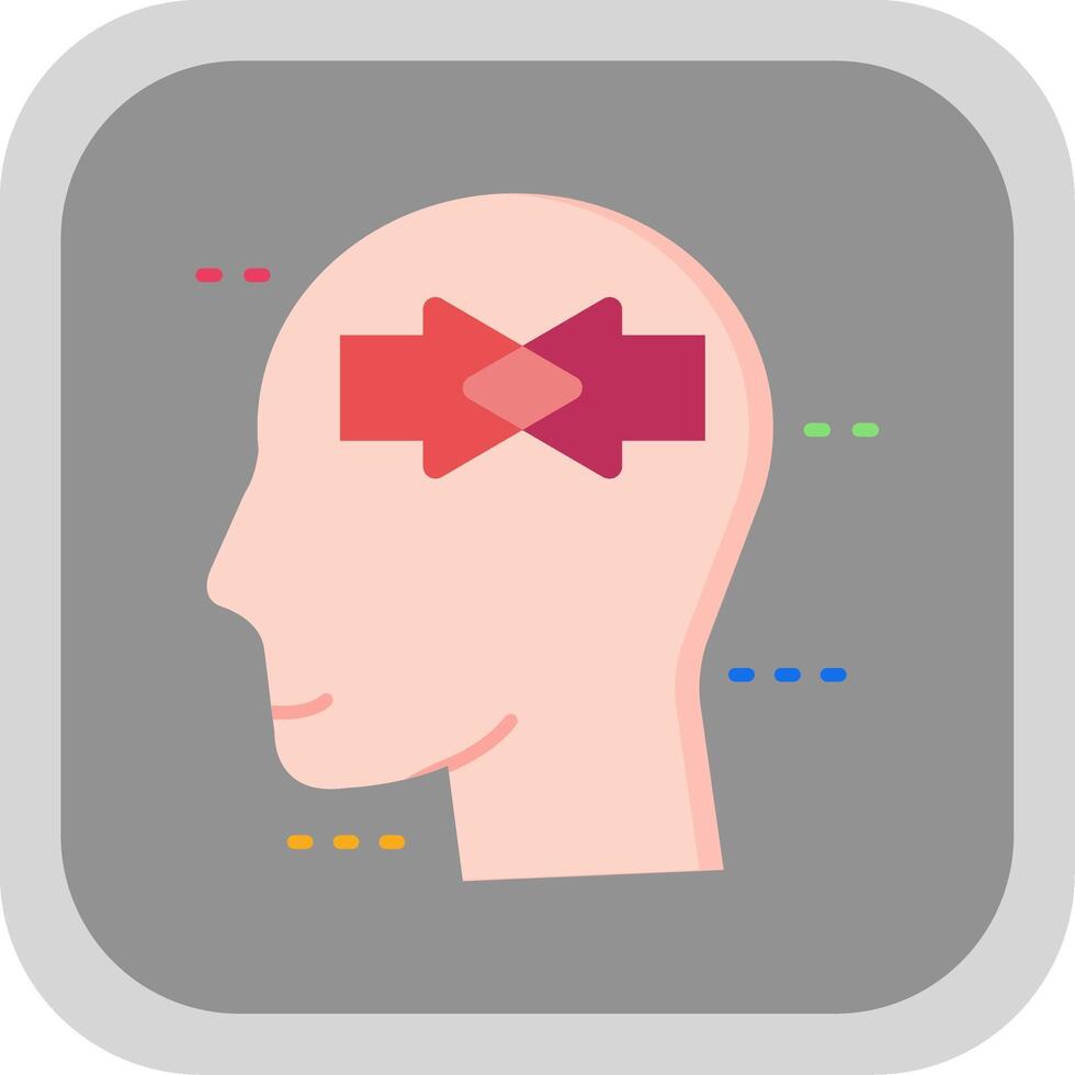 Conflict Flat Round Corner Icon vector