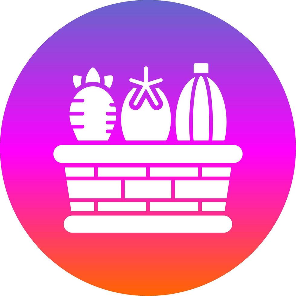 Vegetable Basket Glyph Gradient Circle Icon vector